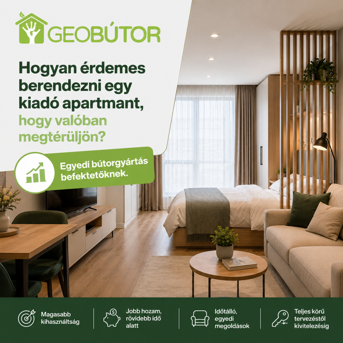 Hogyan érdemes berendezni egy kiadó apartmant, hogy valóban megtérüljön? Egyedi bútorgyártás befektetőknek