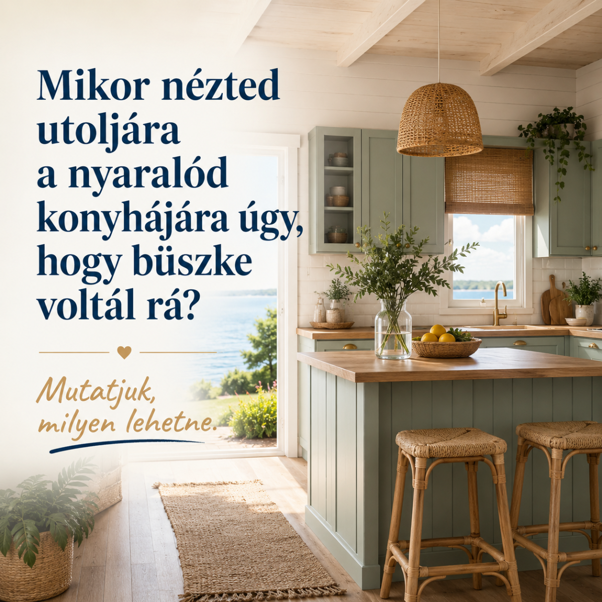 Egyedi bútor a balatoni nyaralóba  konyha, nappali, gardrób tervezéstől beépítésig