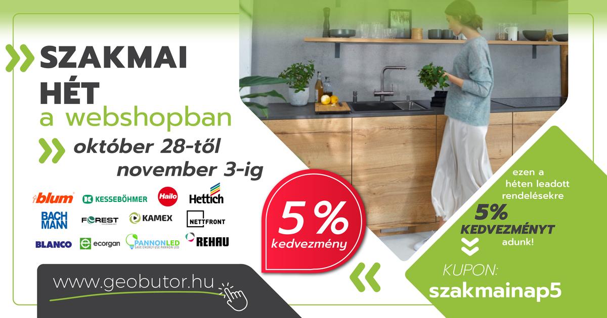 Geobútor szakmai hét a webshopban extra kedvezménnyel!