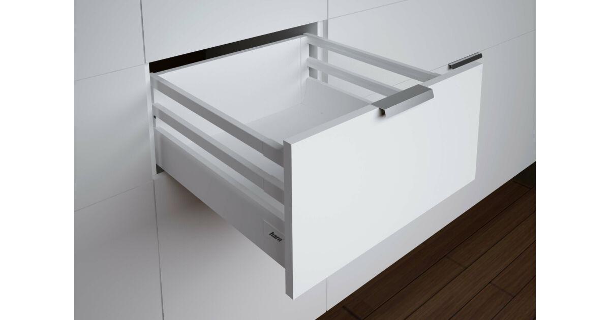 RITMA CUBE H 600 mm normál fiók 60 kg, fehér, dupla szögletes korlát