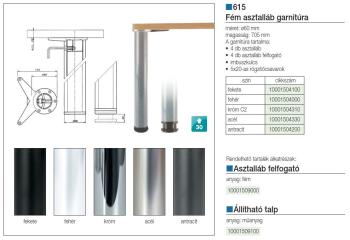 ASZTALLÁB FELFOGATÓ TALP ALUMINIUM FÉM 2.Kép