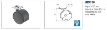 9616 TALPAS BÚTORGÖRGŐ 50mm  40kg FEKETE FÉM-MÜANYAG 2.Kép