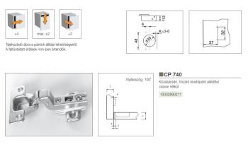 KÖZÉZÁRÓDÓ PÁNT+ALÁTÉT NORMÁL CP 740 NIKKEL FÉM 2.Kép