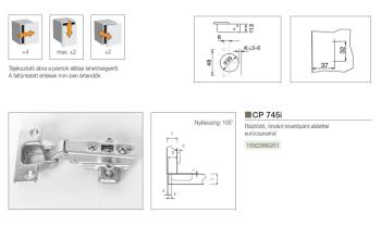 RÁÜTÖDÖ PÁNT + ALÁT+CSAVAR NORMAL CP 745 NIKKEL FÉM 2.Kép