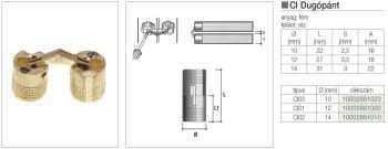 DUGÓPÁNT CI03 ÁTM:10x22mm SÁRGA RÉZ FÉM 2.Kép