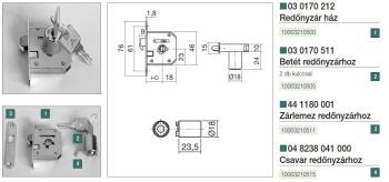 03 0170 212 REDÖNYZÁRHÁZ . NIKKELEZETT FÉM 2.Kép