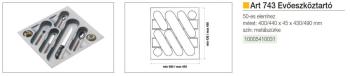 ART 743, EVŐESZKÖZTARTÓ METÁL SZÜRKE 50 400/440 x 430/490 mm MÜANYAG 2.Kép