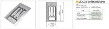 MOD EVŐESZKÖZTARTÓ 35 490×270 mm METÁLSZÜRKE MÜANYAG 2.Kép