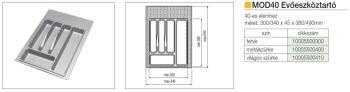 MOD EVŐESZKÖZTARTÓ 40 490×340 mm METÁLSZÜRKE MÜANYAG 2.Kép