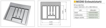 MOD EVŐESZKÖZTARTÓ 60 490×540 mm VILÁGOSSZÜRKE MÜANYAG 2.Kép