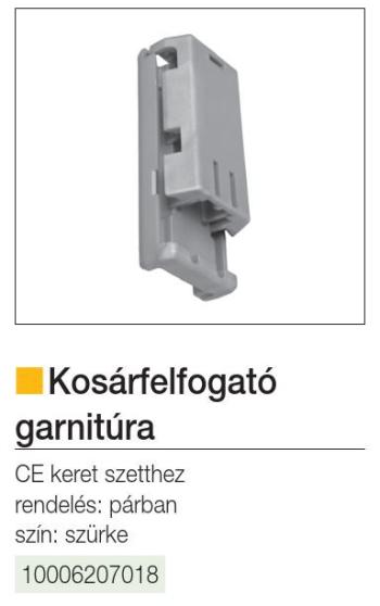 KOSÁR FELFOGATÓ 50mm SZÜRKE MŰANYAG 2.Kép