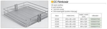CC40 KOSÁR 345×95×420 mm KRÓM FÉM 2.Kép