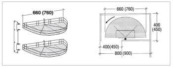KCM760 FÉLKÖR KOSÁR GARNITURA 760×127×39 KRÓM FÉM 3.Kép