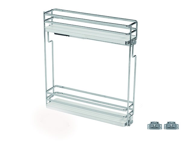JOBBOS OLDALLAPRA SZERELHETŐ BELSŐ FÉMRÁ KRÓM, FEHÉR 107×531×475 MM ELQ152DX FÉM, MELAMIN