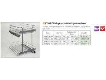 BELSŐ FÉMRÁCS 2 RÉSZES KIH. CSILLAPÍTOTT KRÓM 335x535x430 MM 2102SY/40-50 FÉM 2.Kép