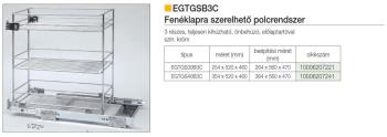 EGTGS30B3C 3RÉSZES  KIHUZÁSÚ POLC KRÓM-SZÜRKE FÉM 2.Kép