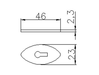 Bútorfogantyú KULCSCIM 46x23 mm antikolt Fém 2.Kép
