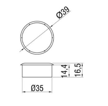 BÚTORFOGANTYÚ P 273-35 TOLÓAJTÓKAGYLÓ FEHÉR MŰANYAG ÁTM: 39mm MÜANYAG 2.Kép