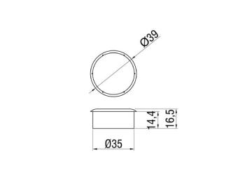 BÚTORFOGANTYÚ P 273-35 TOLÓAJTÓKAGYLÓ KRÓM MŰANYAG ÁTM: 39mm MÜANYAG 2.Kép