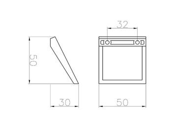 BÚTORFOGANTYÚ  32MM SÖTÉTBARNA FÉM 2.Kép