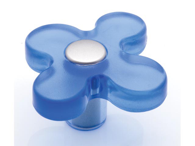 Bútorfogantyú világos kék kisvirág ÁTM:5 Műanyag 