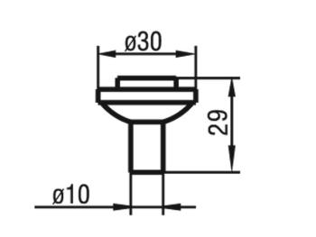 Bútorfogantyú antikolt ezüst ÁTM: 30 mm, fém 2.Kép