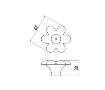 Bútorfogantyú, gomb antikolt bronz TÖRTFEHÉR-RÉZ, PORCELÁN PORCELÁN 2.Kép