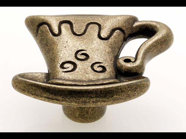 Bútorfogantyú CSÉSZE GOMB antikolt bronz Fém