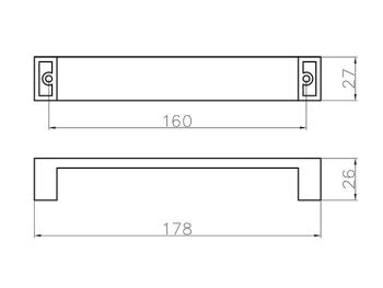 BÚTORFOGANTYÚ 160MM ANTIKOLT BRONZ FÉM FÉM 2.Kép