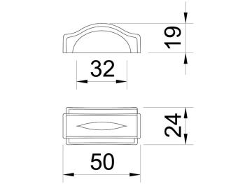 BÚTORFOGANTYÚ GOMB, MATT PLATINA 032MM FÉM 2.Kép