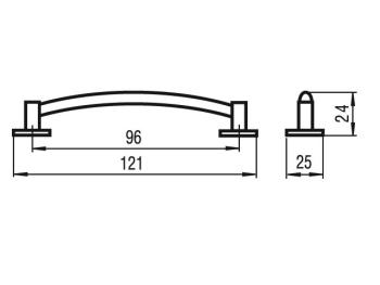 Bútorfogantyú 96 mm antikolt bronz Fém 2.Kép