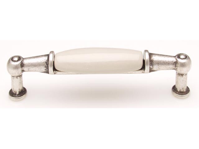 Bútorfogantyú 96 mm antikolt ezüst PORCELÁN PORCELÁN