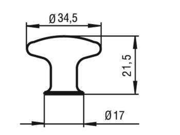 Bútorfogantyú antikolt bronz 34,5 mm Fém 2.Kép