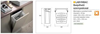 SZENNYESKOSÁR FELFOGATÓ NÉLKÜL FEHÉR 40 L, 222 LAB1RIBAC MŰANYAG 2.Kép