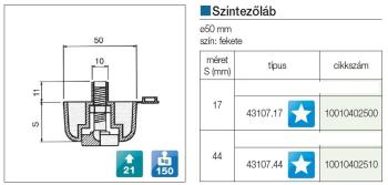 SZINTEZÖLÁB 43107 17mm FEKETE MÜANYAG 2.Kép