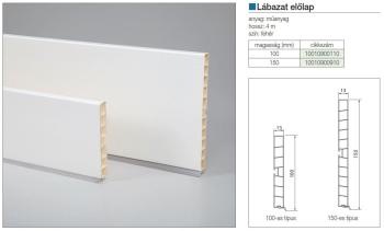 LÁBAZAT ELŐLAP H: 150 mm L: 4 fm FEHÉR MÜANYAG 3.Kép