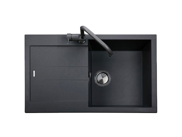 GRAWA GRÁNIT MOSOGATÓ 1 MEDENCE CSEPEGT. FEKETE, 780x510mm, PT1-7810N GRÁNIT