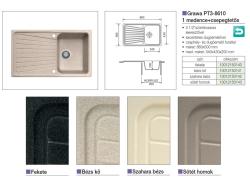 GRAWA GRÁNIT MOSOGATÓ 1 MEDENCE CSEPEGT. BEIGE, PT3-8610A 860x500mm GRÁNIT 2.Kép