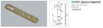 EGYENES FÜGGESZTÖ C4351 120x20x2 mm . FÉM 2.Kép