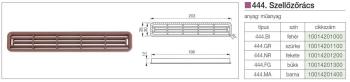 444 NÉGYSZÖG ALAKÚ SZELLŐZŐRÁCS BÜKK, 203x35x14 mm MÜANYAG 2.Kép