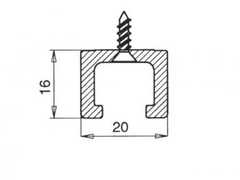F1GFA3 ajtóvezetö sin 1180×20×16 mm FEKETE MÜANYAG 1.Kép