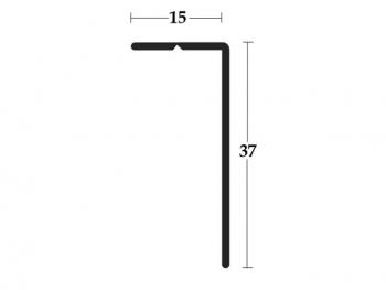 2792 FELSÖ TAKARÓ PROFIL, BELS 15x37mm EZÜST MÜANYAG 1.Kép