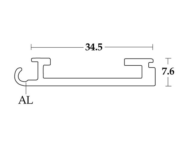 3708 ALUMINIUM VÉGZÁRÓ PROFIL 34,5x7,6mm ALUMINIUM FÉM