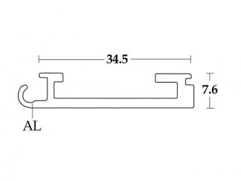 3708 ALUMINIUM VÉGZÁRÓ PROFIL 34,5x7,6mm ALUMINIUM FÉM 1.Kép
