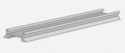 Alsó sín GAMA (inox) / 2m 1.Kép