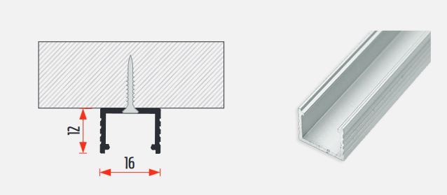 LED profil LL04 bemarható 2m eloxált alu