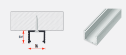 LED profil LL04 bemarható 3m eloxált alu 1.Kép