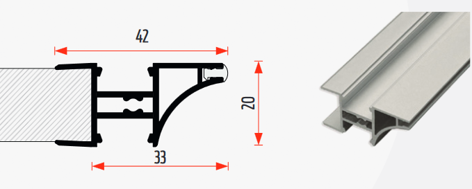 LED profil LL08 polchoz  3m eloxált alu