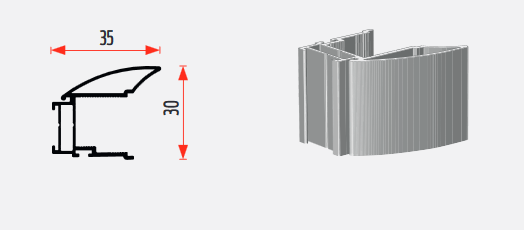 MULTIOMEGA WIDE fogantyúprofil (alu) / 2,7m