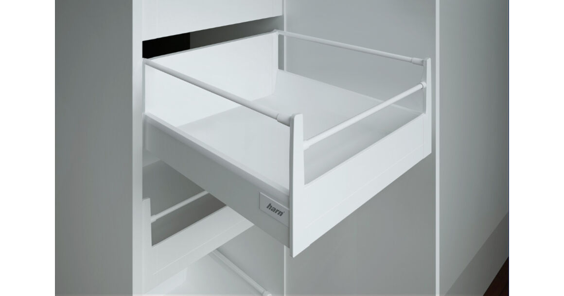RITMA CUBE H 500 mm magas belső fiók 35 kg, fehér kör oldalkorlát